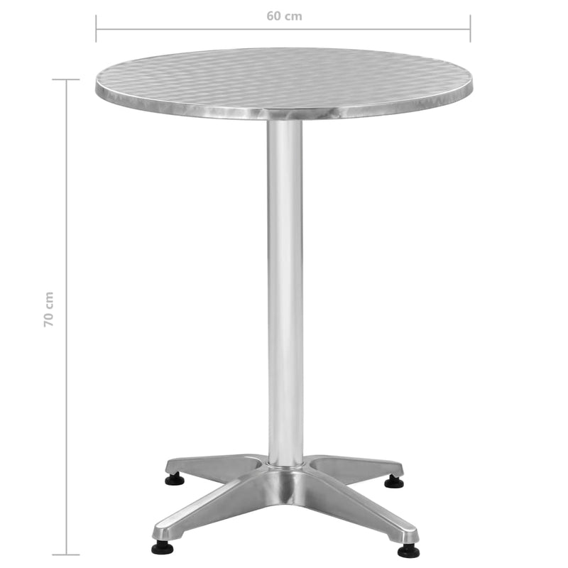 Patio Table Silver 23.6"x27.6" Aluminum
