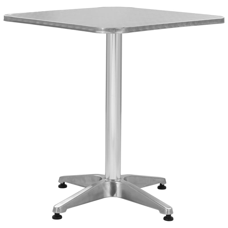 Patio Table Silver 23.6"x23.6"x27.6" Aluminum