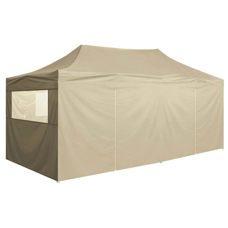 Professional Folding Party Tent with 4 Sidewalls 118.1"x236.2" Steel Cream