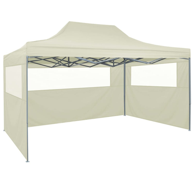 Professional Folding Party Tent with 4 Sidewalls 9.8'x13.1' Steel Cream