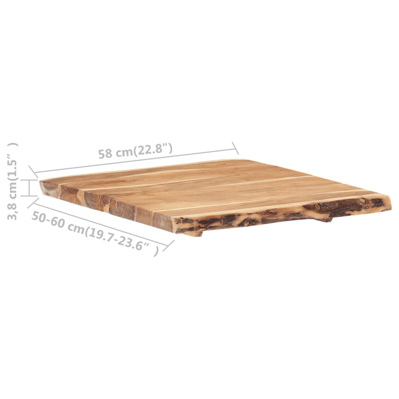 Table Top Solid Acacia Wood 22.8"x(19.7"-23.6")x1.5"