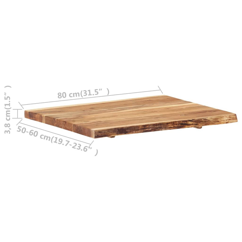 Table Top Solid Acacia Wood 31.5"x(19.7"-23.6")x1.5"