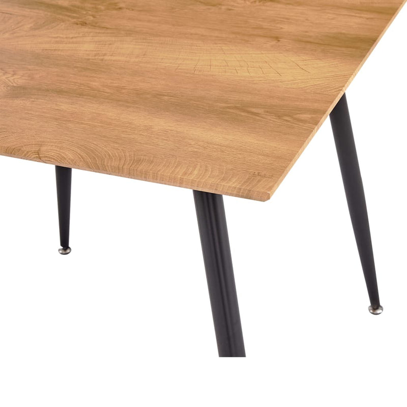 Dining Table Oak and Black 31.7"x31.7"x28.7" MDF
