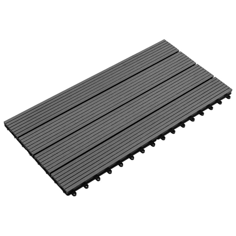 WPC Tiles 23.6"x11.8" 6 pcs 10.8ftÂ² Gray