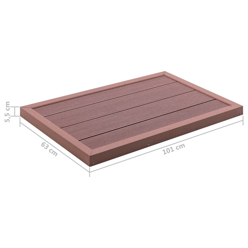 Floor Element for Solar Shower Brown 39.8"x24.8"x2.2" WPC