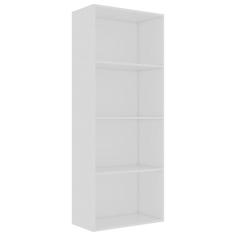 4-Tier Book Cabinet White 23.6"x11.8"x59.6" Chipboard