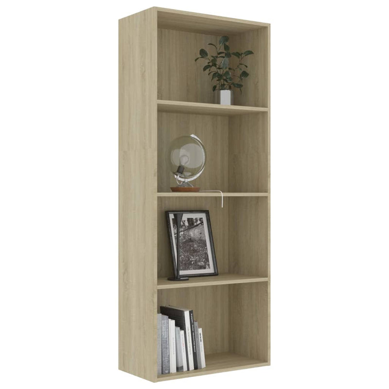 4-Tier Book Cabinet Sonoma Oak 23.6"x11.8"x59.6" Chipboard