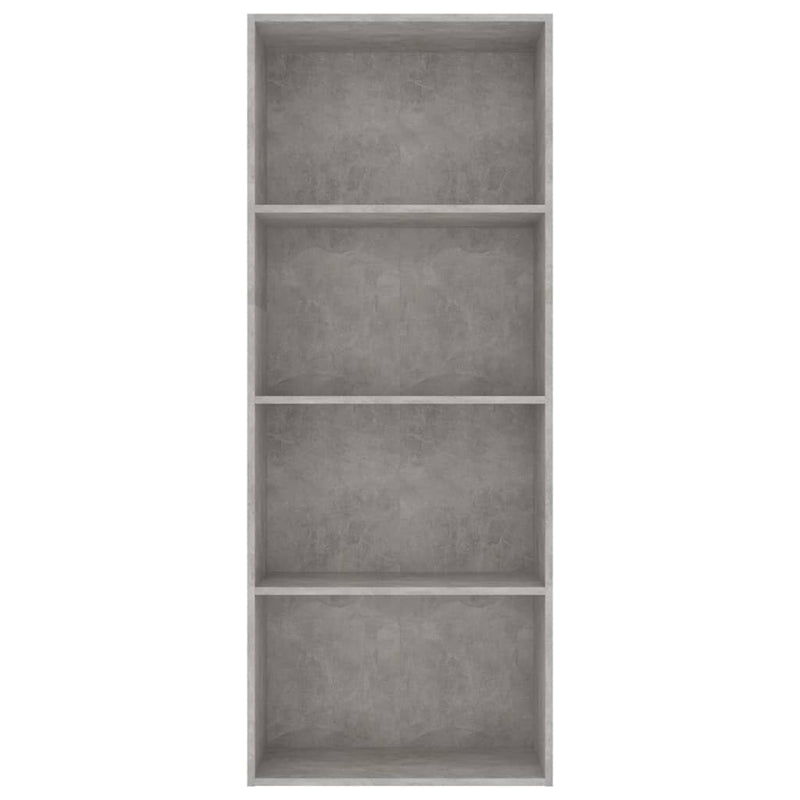 4-Tier Book Cabinet Concrete Gray 23.6"x11.8"x59.6" Chipboard