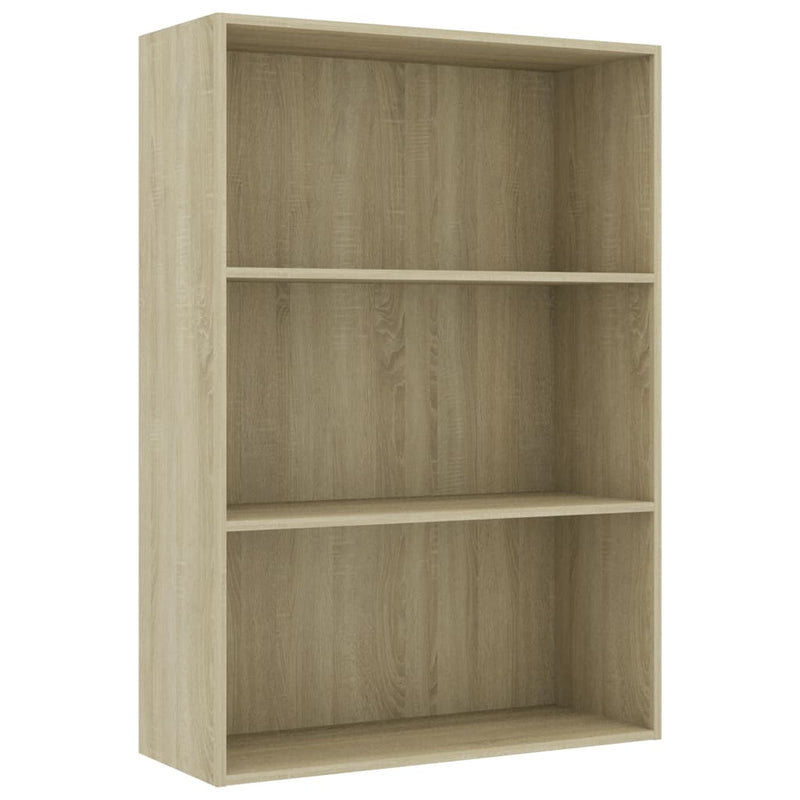 3-Tier Book Cabinet Sonoma Oak 31.5"x11.8"x44.8" Chipboard