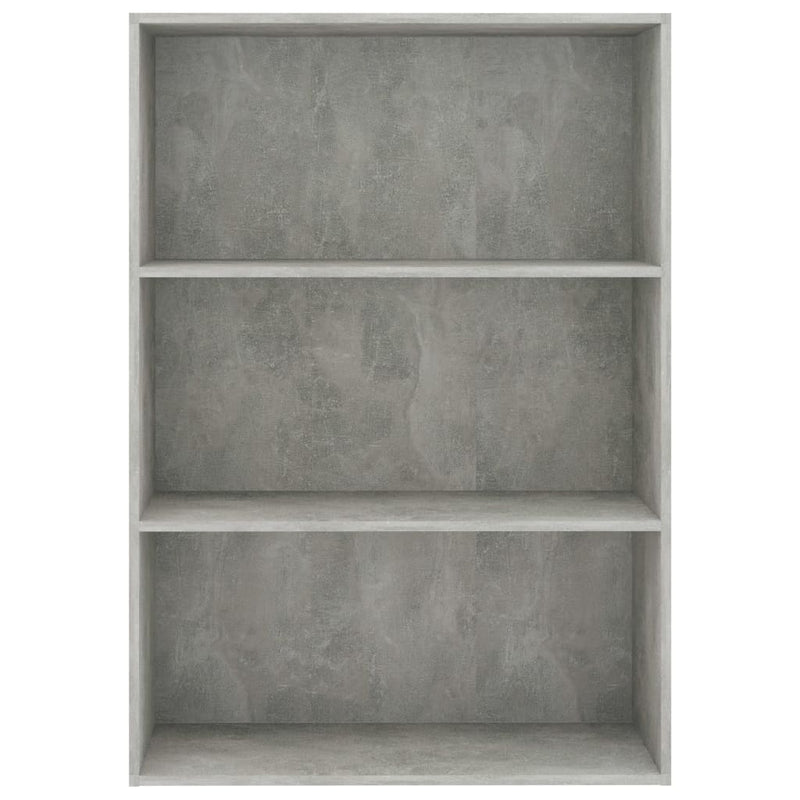 3-Tier Book Cabinet Concrete Gray 31.5"x11.8"x44.8" Chipboard