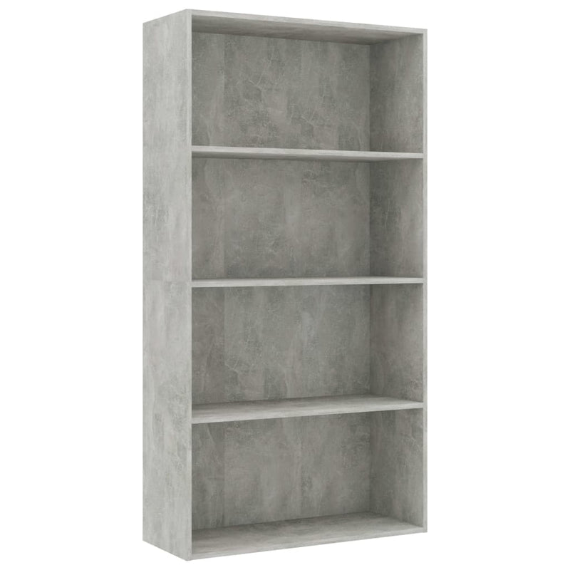 4-Tier Book Cabinet Concrete Gray 31.5"x11.8"x59.6" Chipboard