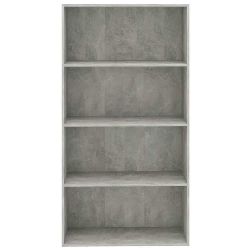4-Tier Book Cabinet Concrete Gray 31.5"x11.8"x59.6" Chipboard