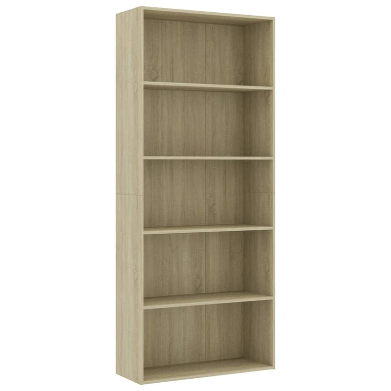 5-Tier Book Cabinet Sonoma Oak 31.5"x11.8"x74.4" Chipboard