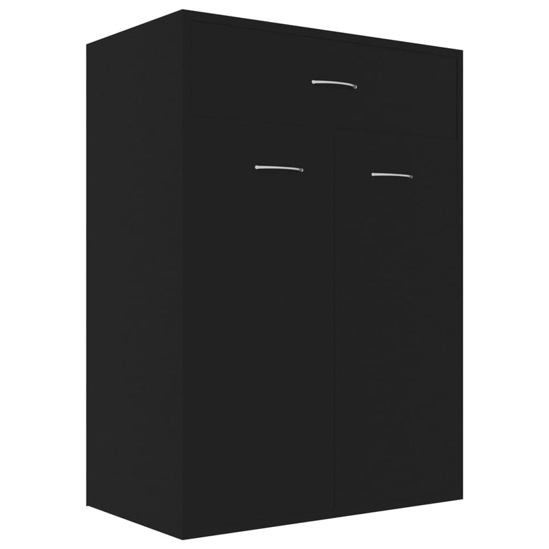 Shoe Cabinet Black 23.6"x13.7"x33" Chipboard