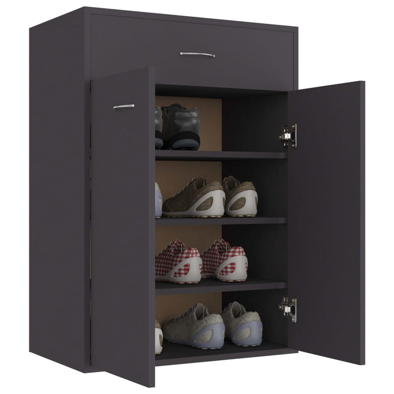 Shoe Cabinet Gray 23.6"x13.7"x33" Chipboard