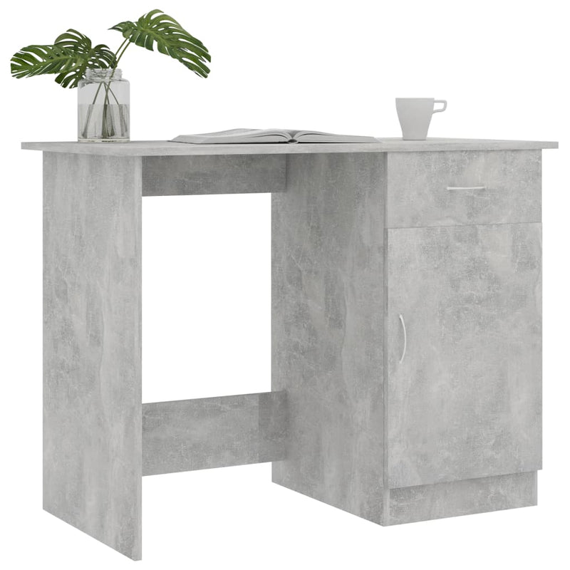 Desk Concrete Gray 39.4"x19.7"x29.9" Chipboard