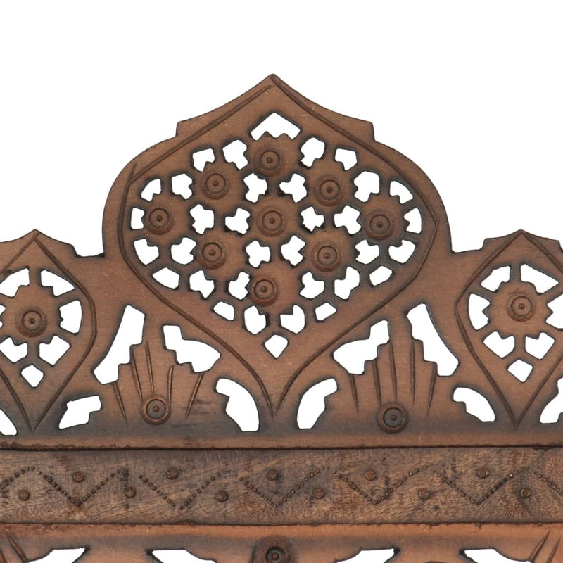 Hand carved 4-Panel Room Divider Brown 63"x65" Solid Mango Wood