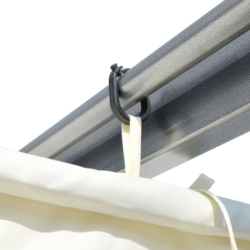 Pergola with Retractable Roof Cream White 118.1"x118.1" Steel