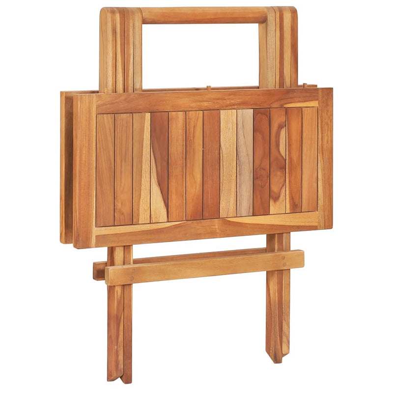 3 Piece Folding Bistro Set Solid Teak Wood