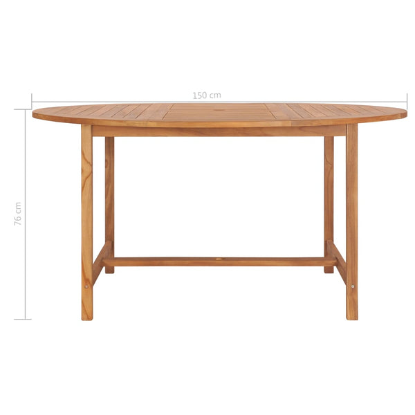 Patio Table 59.1"x29.9" Solid Teak Wood