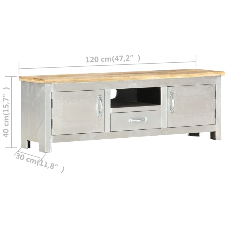 Aviator TV Cabinet 47.2"x11.8"x15.7" Solid Mango Wood