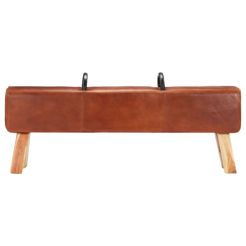 Vintage Turnbock Bench with Handles Real Goat Leather