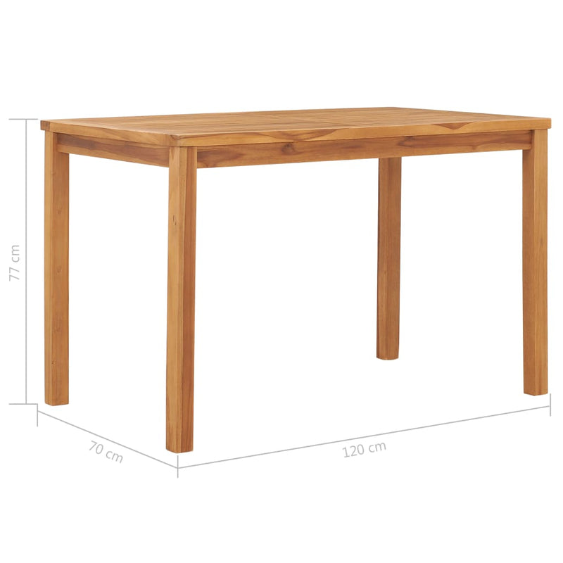 Patio Dining Table 47.2"x27.5"x30.3" Solid Teak Wood
