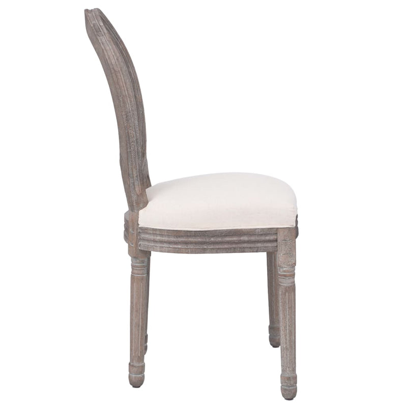 Dining Chairs 4 pcs Cream Fabric