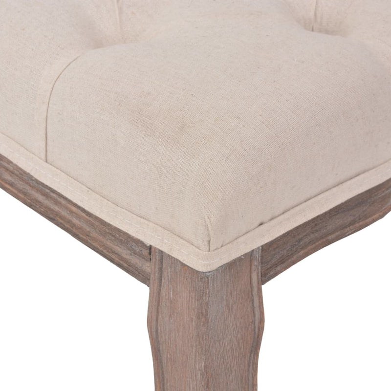 Bench Fabric Solid Wood 43.3"x15"x18.9" Cream White