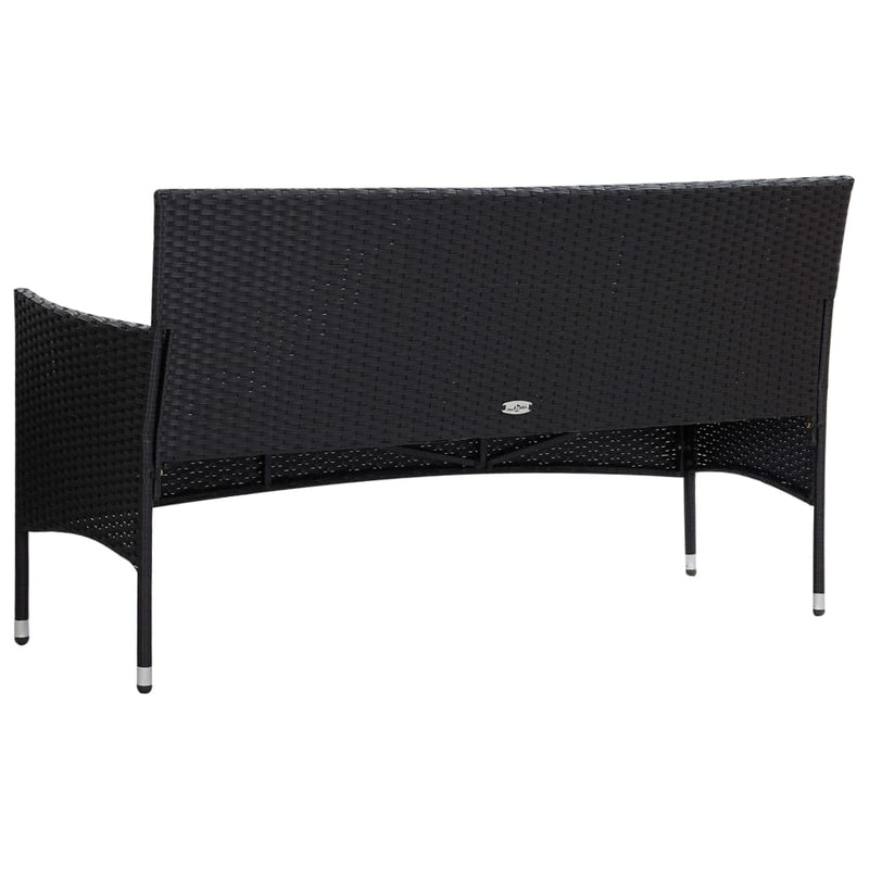 4 Piece Patio Lounge Set With Cushions Poly Rattan Black