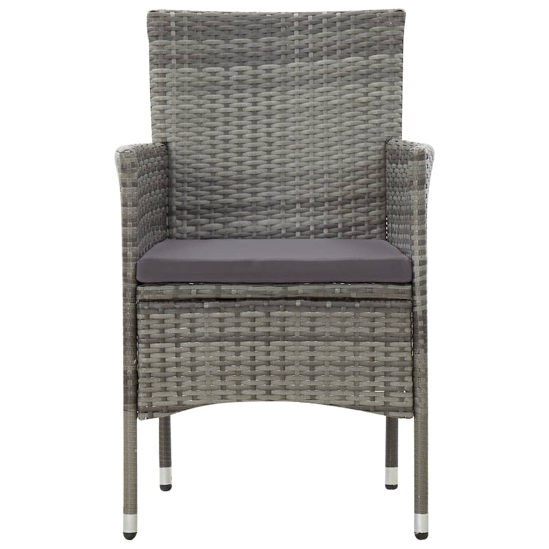 4 Piece Patio Lounge Set With Cushions Poly Rattan Gray
