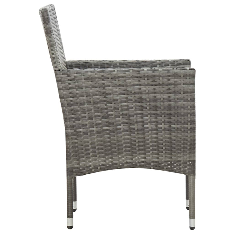 5 Piece Patio Lounge Set With Cushions Poly Rattan Gray