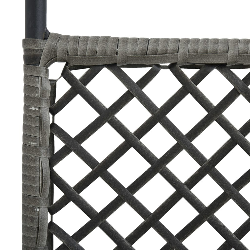 4-Panel Room Divider Poly Rattan Anthracite 94.5"x78.7"