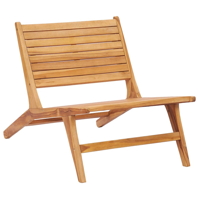 Patio Chair with Footrest Solid Teak Wood