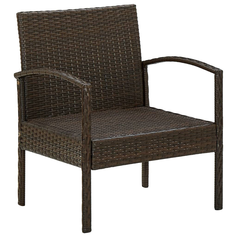Patio Chair with Cushion Poly Rattan Brown