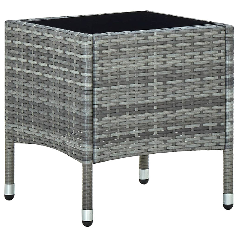 Patio Table Gray 15.7"x15.7"x17.7" Poly Rattan