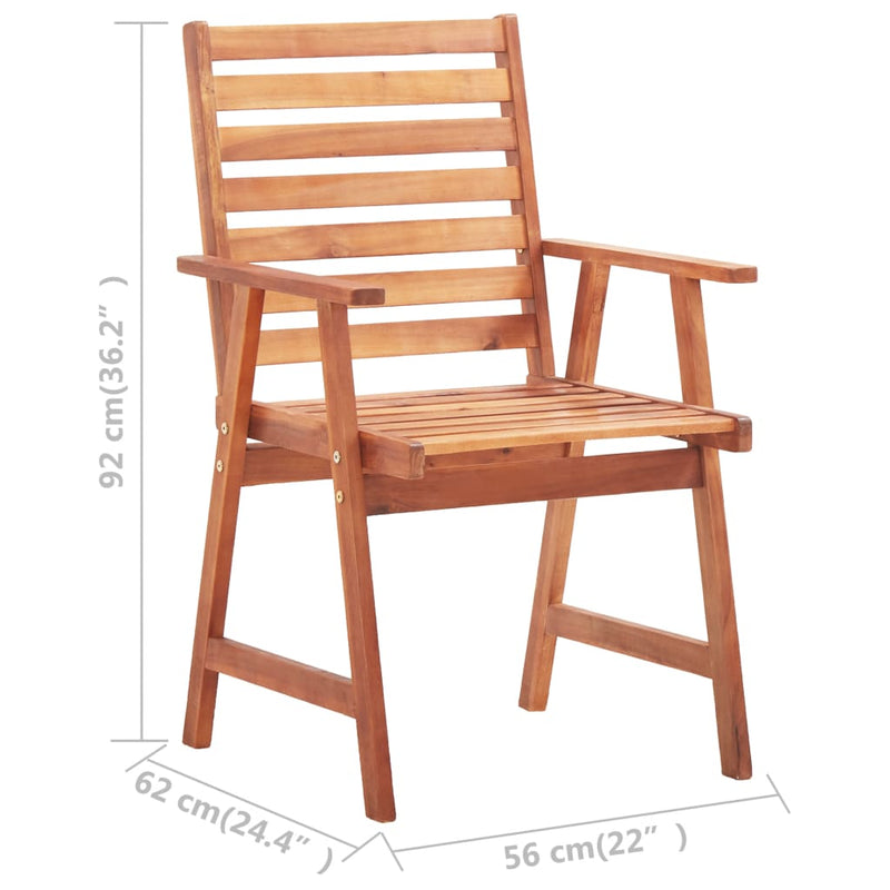 Patio Dining Chairs 6 pcs Solid Acacia Wood