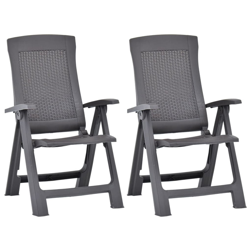Patio Reclining Chairs 2 pcs Plastic Mocca