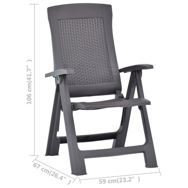 Patio Reclining Chairs 2 pcs Plastic Mocca