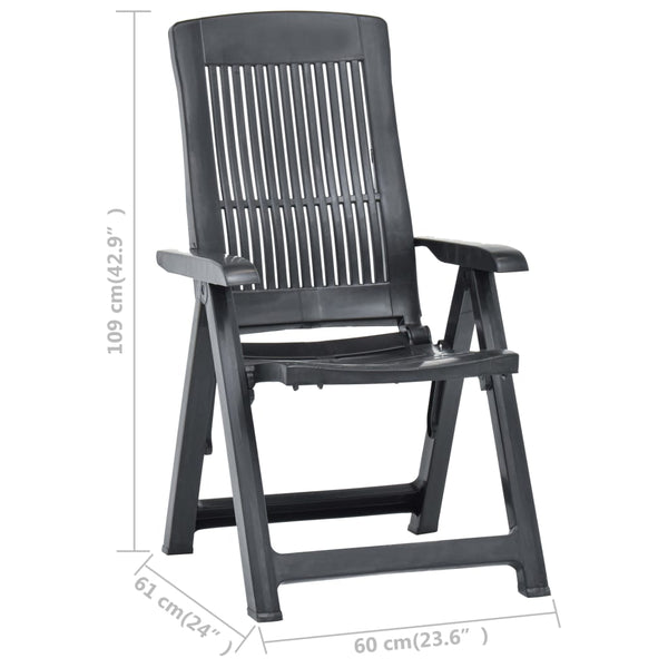 Patio Reclining Chairs 2 pcs Plastic Anthracite