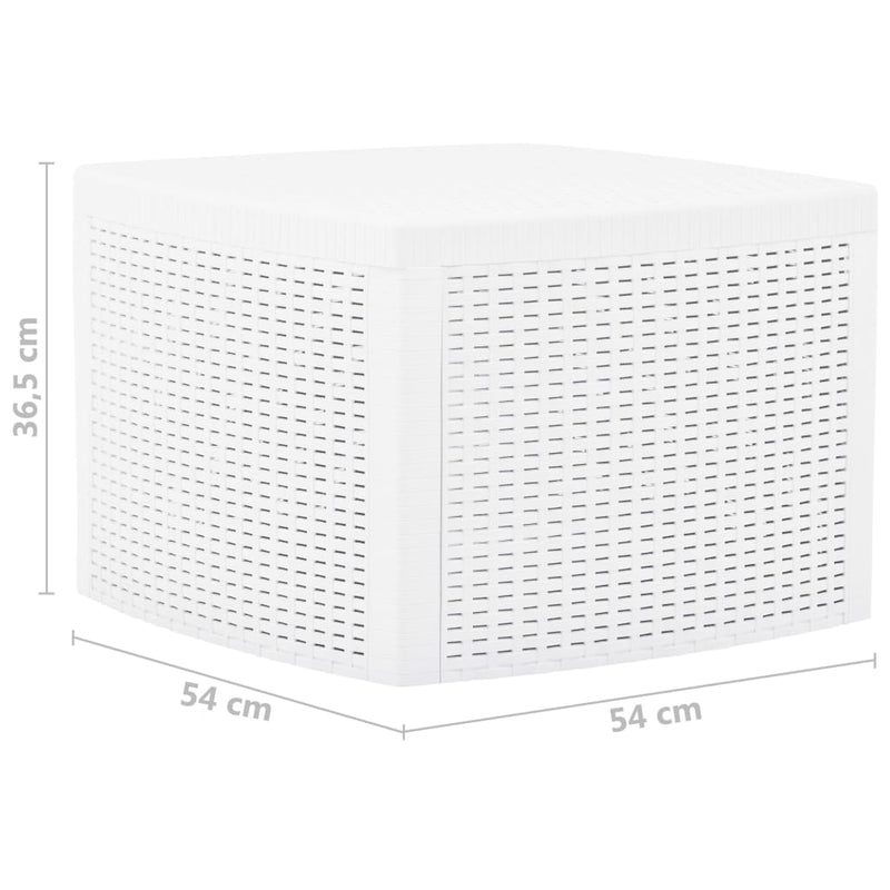 Side Table White 21.3"x21.3"x14.4" Plastic