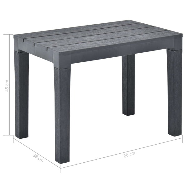 Patio Table with 2 Benches Plastic Anthracite