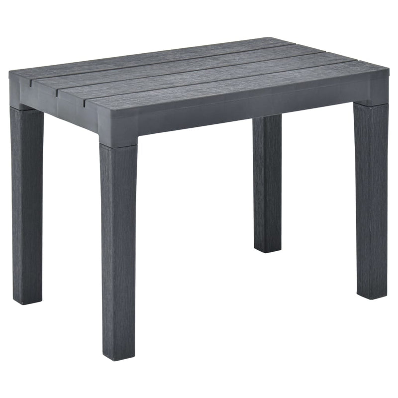 Patio Table with 2 Benches Plastic Anthracite