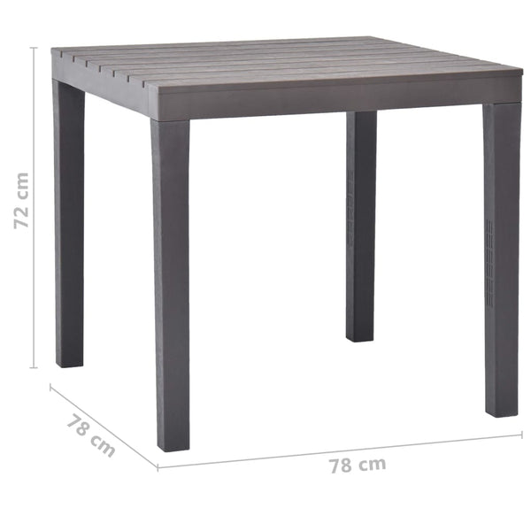 Patio Table with 2 Benches Plastic Brown