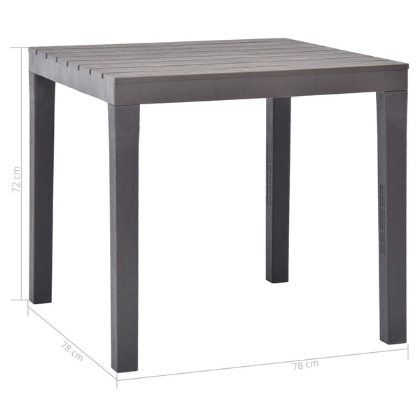 Patio Table Mocca 30.7"x30.7"x28.3" Plastic