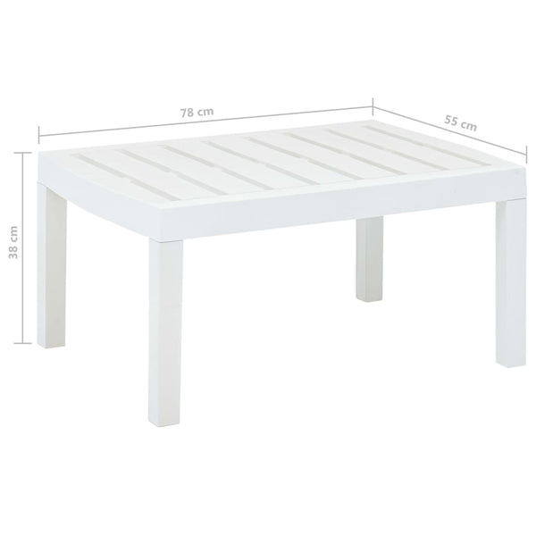 Patio Table White 30.7"x21.7"x15" Plastic