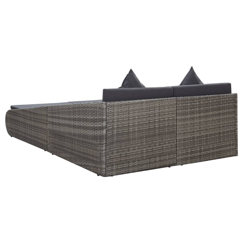 Patio Bed Gray 78.7"x54.7" Poly Rattan