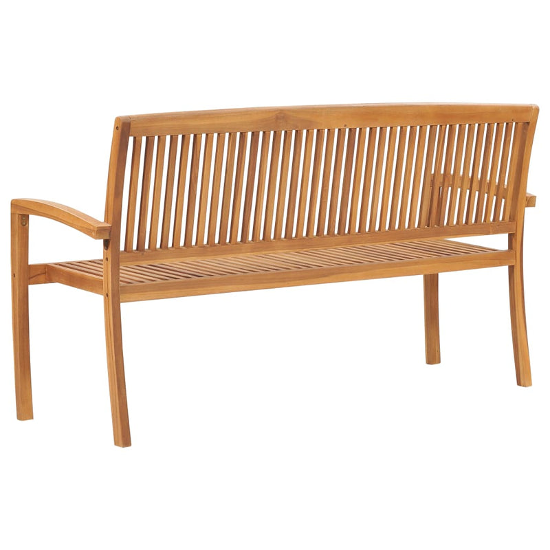 3-Seater Stacking Patio Bench 62.6" Solid Teak Wood