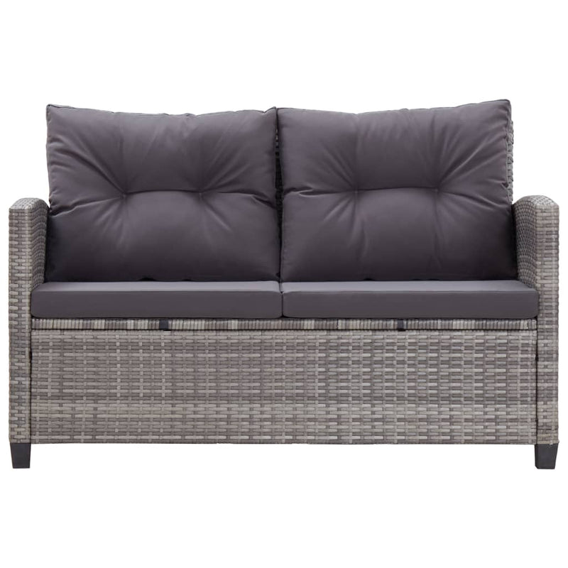6 Piece Patio Sofa Set with Cushions Poly Rattan Dark Gray