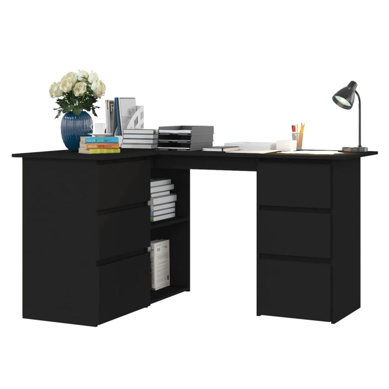 Corner Desk Black 57.1"x39.4"x29.9" Chipboard